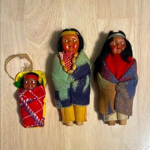 3 Vintage Skookum Dolls